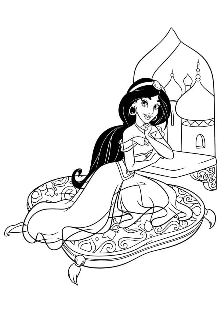 Jasmine Sits Coloring Page