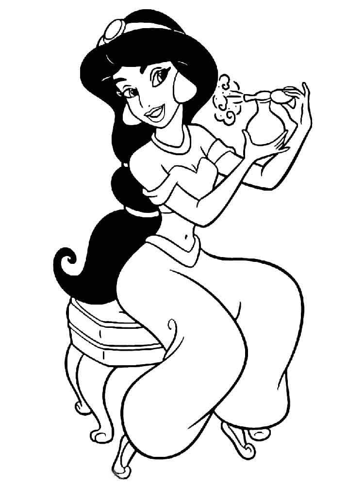 Jasmine with Perfume Coloring Page