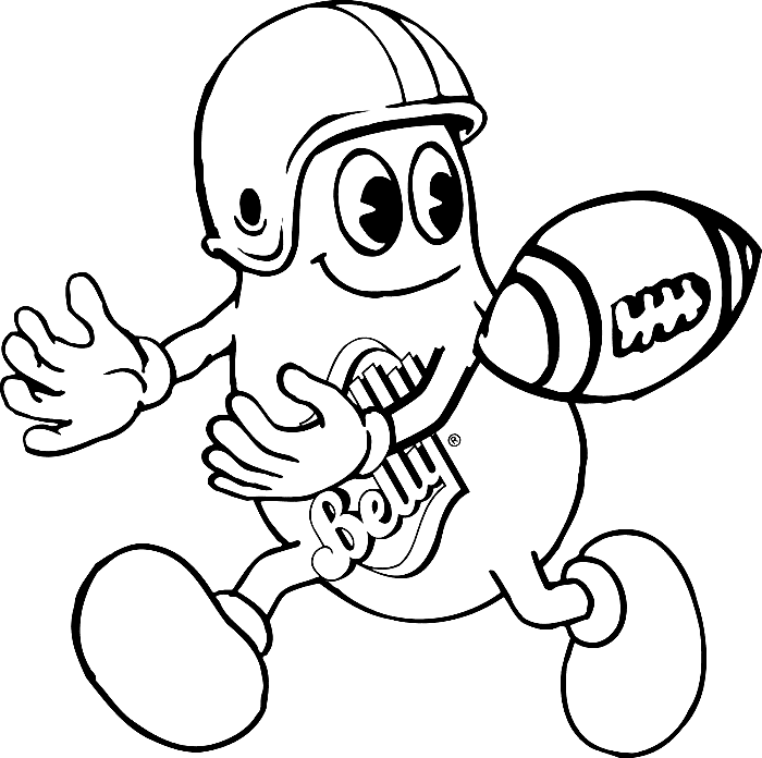 Jelly Belly Football Player Coloring Page