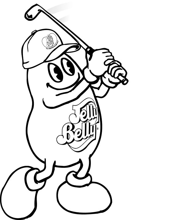 Jelly Belly Golfing Coloring Page