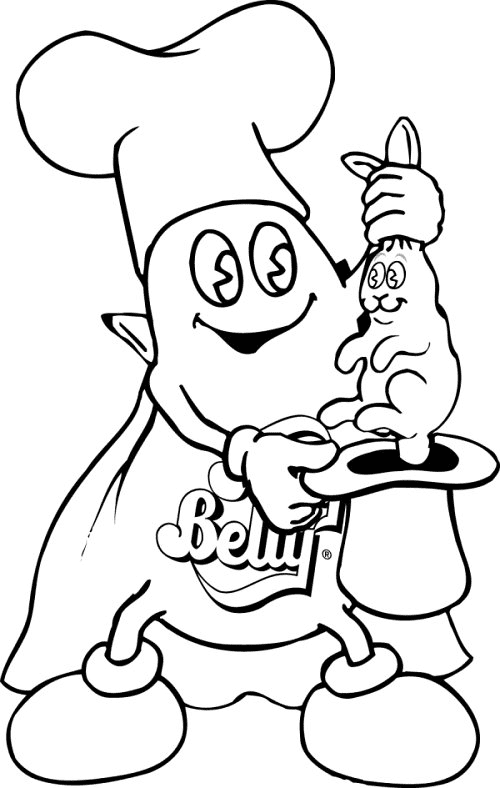 Jelly Belly pulls a Rabbit out of a Hat Coloring Page