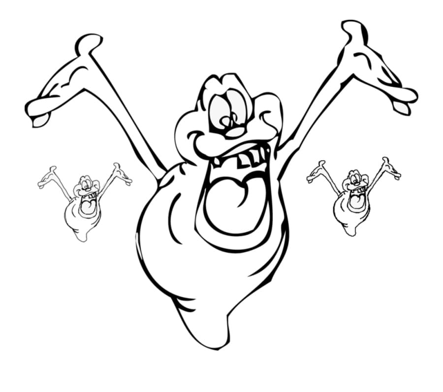 Joyful Slimer Drove Away The Hunters Again Coloring Page