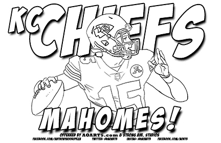 KC Chiefs Mahomes Coloring Pages