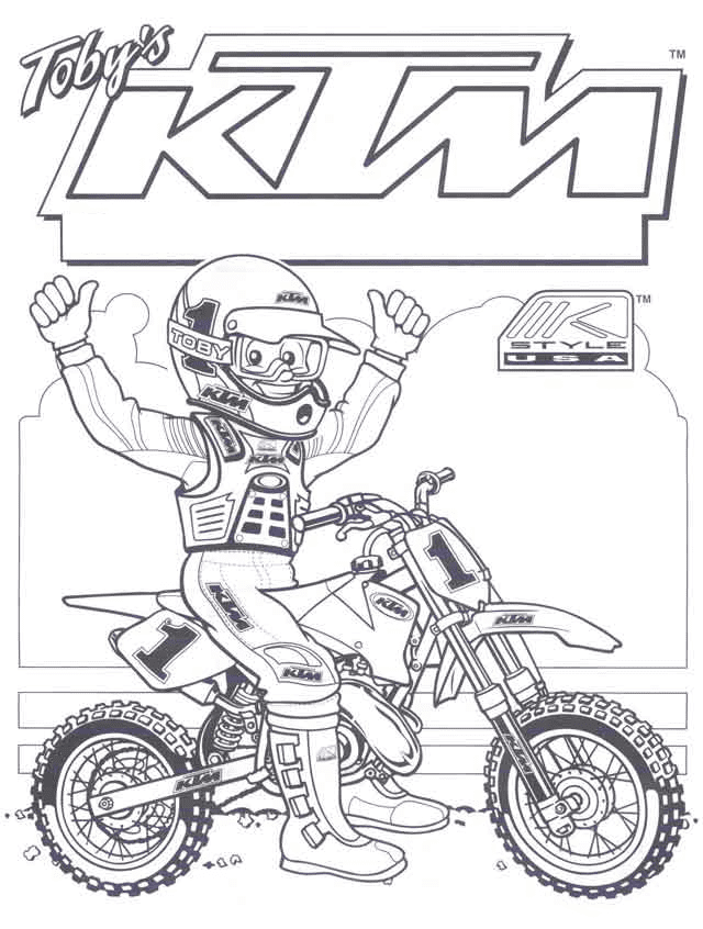 KTM Crossmotor Kleurplaat