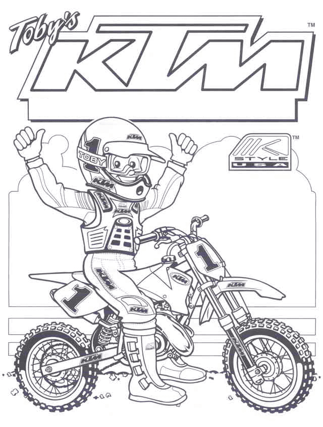 KTM Dirt Bike Coloring Page Free Printable Coloring Pages