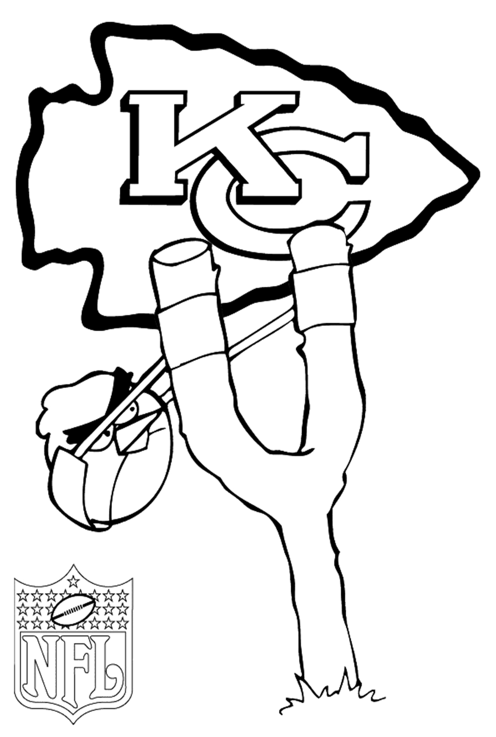 Kansas City Chiefs With Angry Birds Coloring Page