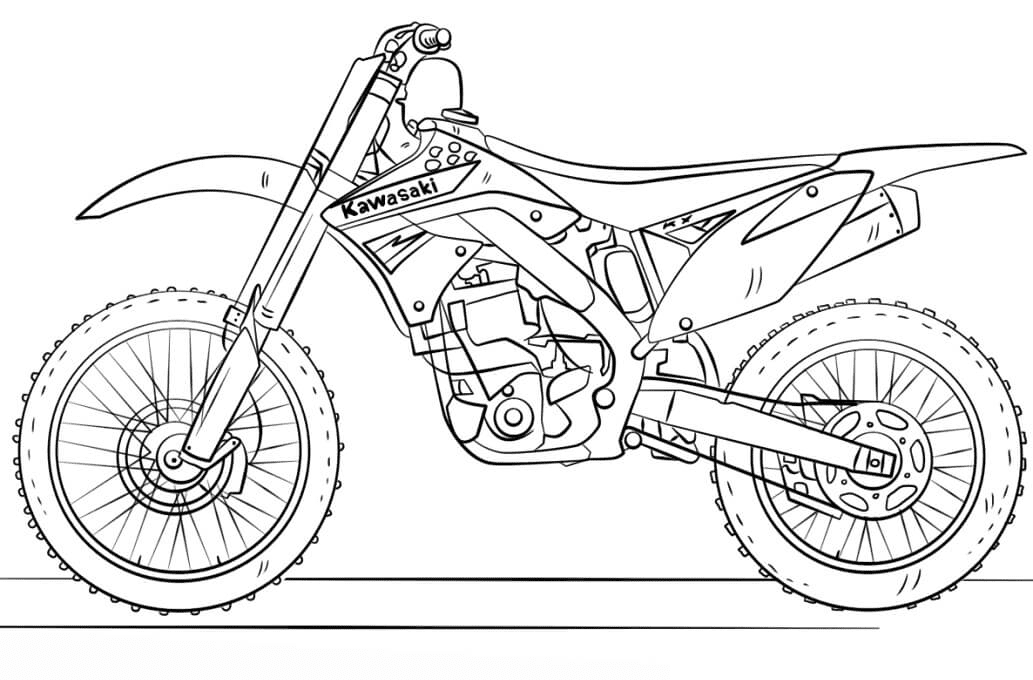Kawasaki Dirt Bike Coloring Page