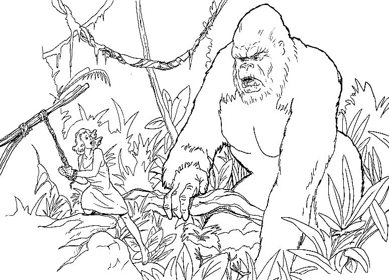King Kong Meets Ann Coloring Page