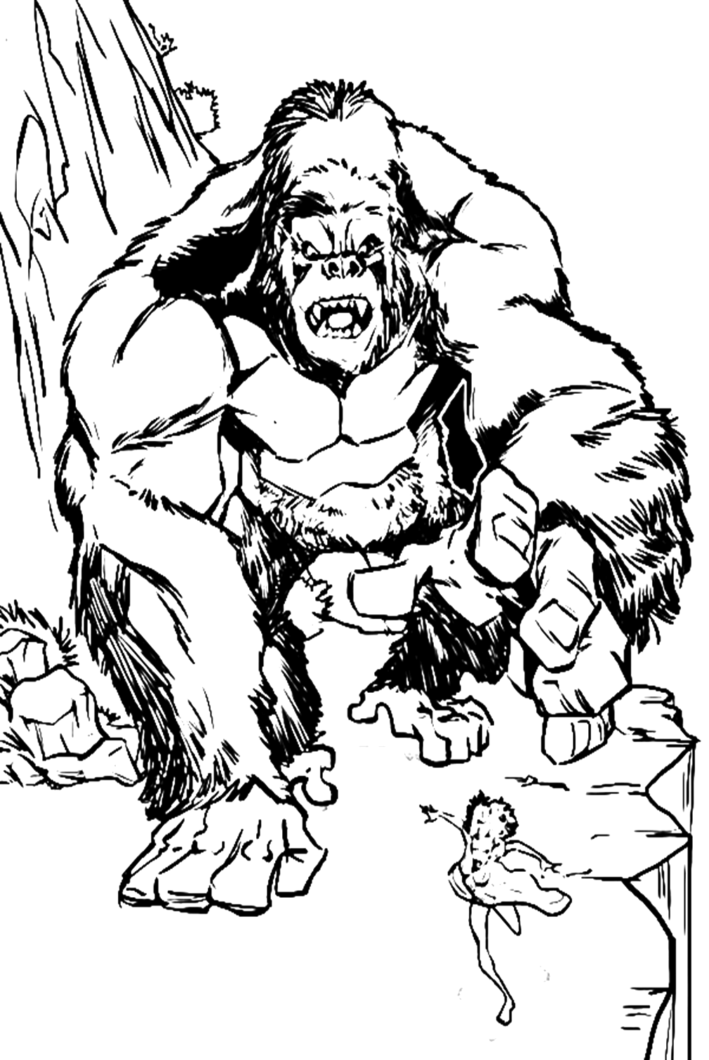 King Kong With Woman Coloring Pages