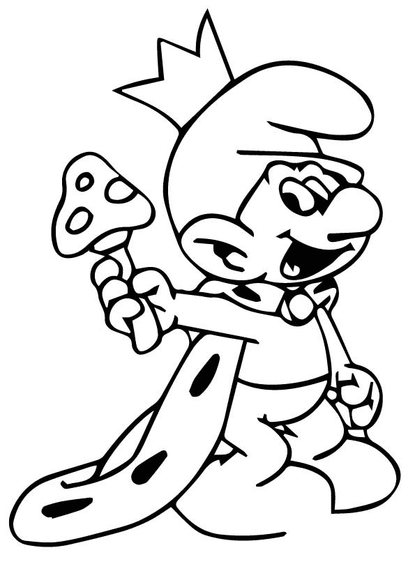 King Smurf Coloring Page