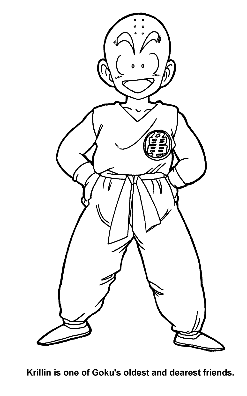 Krillin from Dragon Ball Z Coloring Page