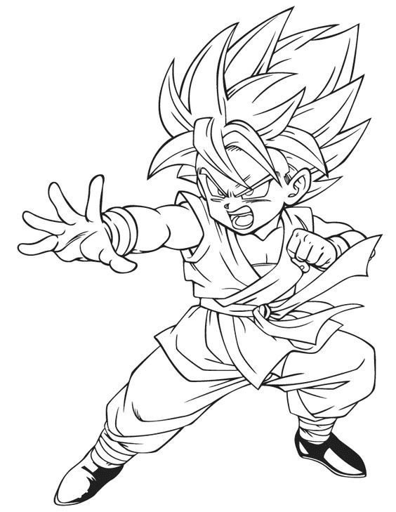 Little Gohan In Dragon Ball Z Coloring Page