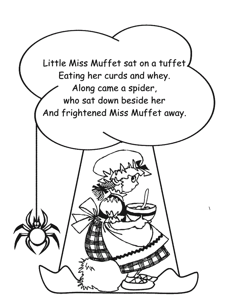 Kleine Miss Muffet uit Kinderliedjes