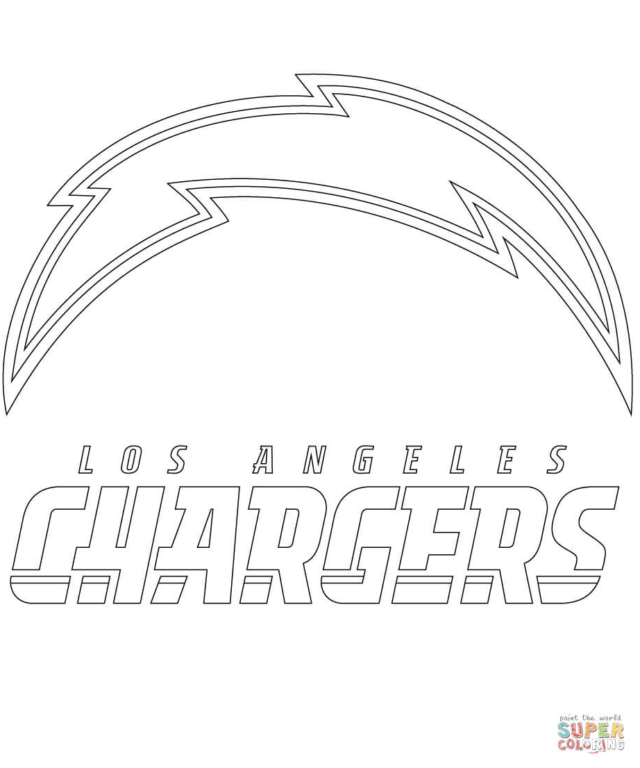 Dibujo para colorear del logotipo de los Chargers de Los Ángeles
