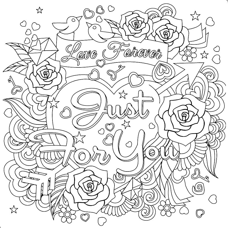 Love Forever Coloring Page