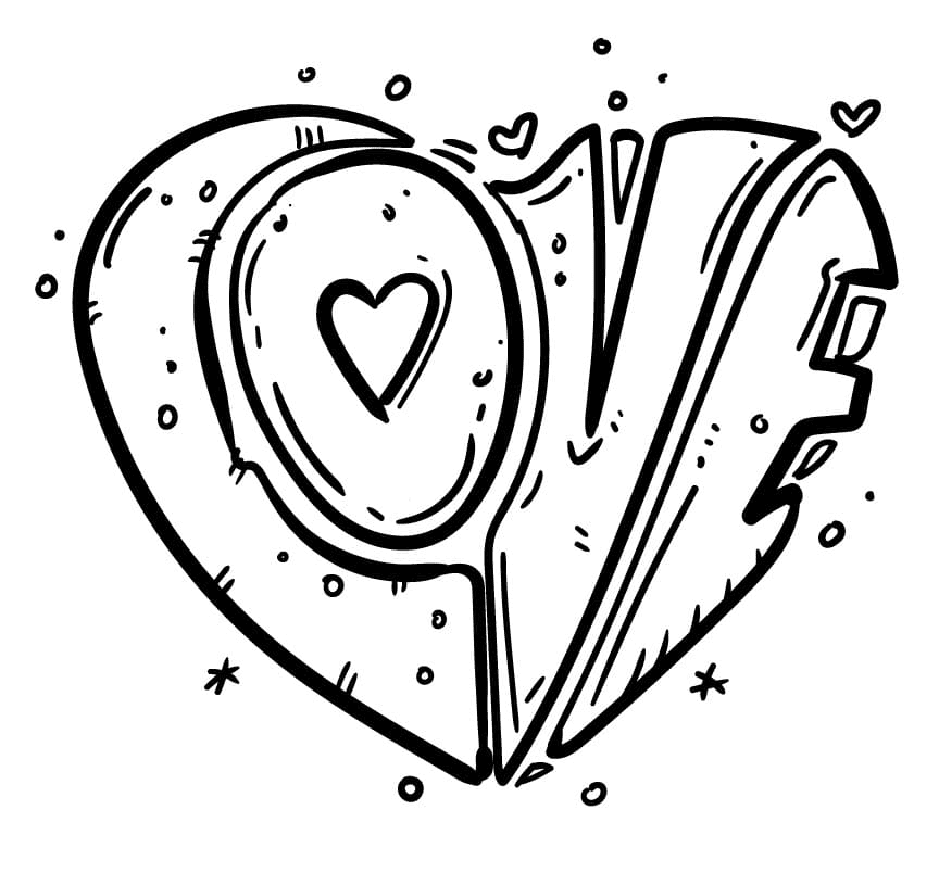 Love Makes a Heart Coloring Page