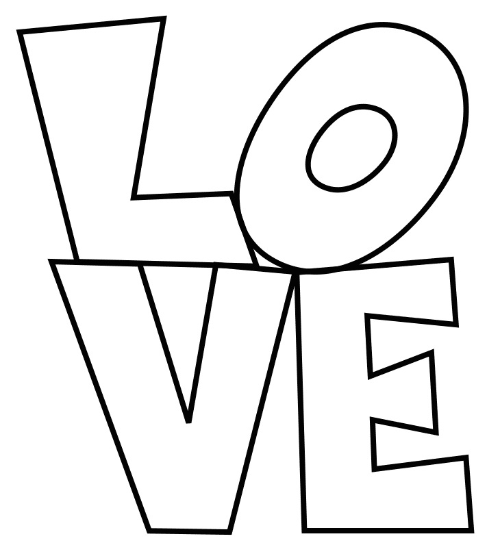 Love Robert Indiana Coloring Page
