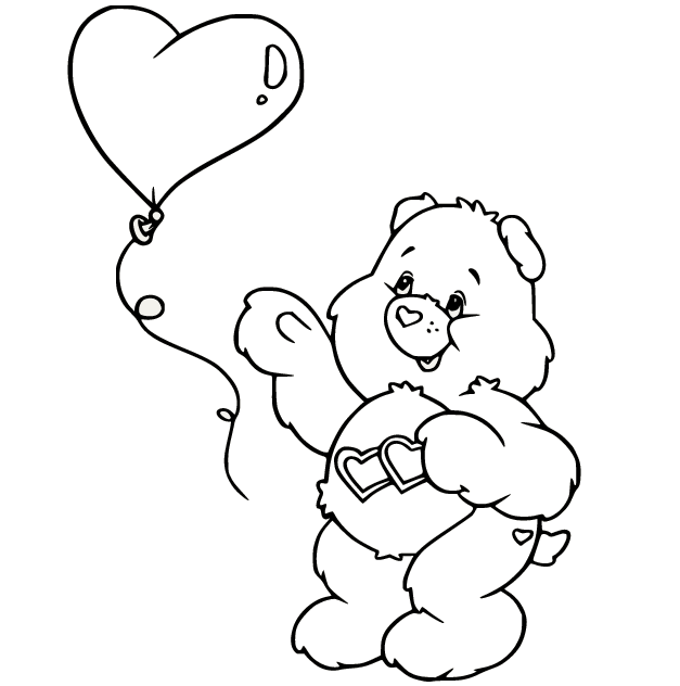 أحب الكثير من الدب وبالون القلب من Care Bears