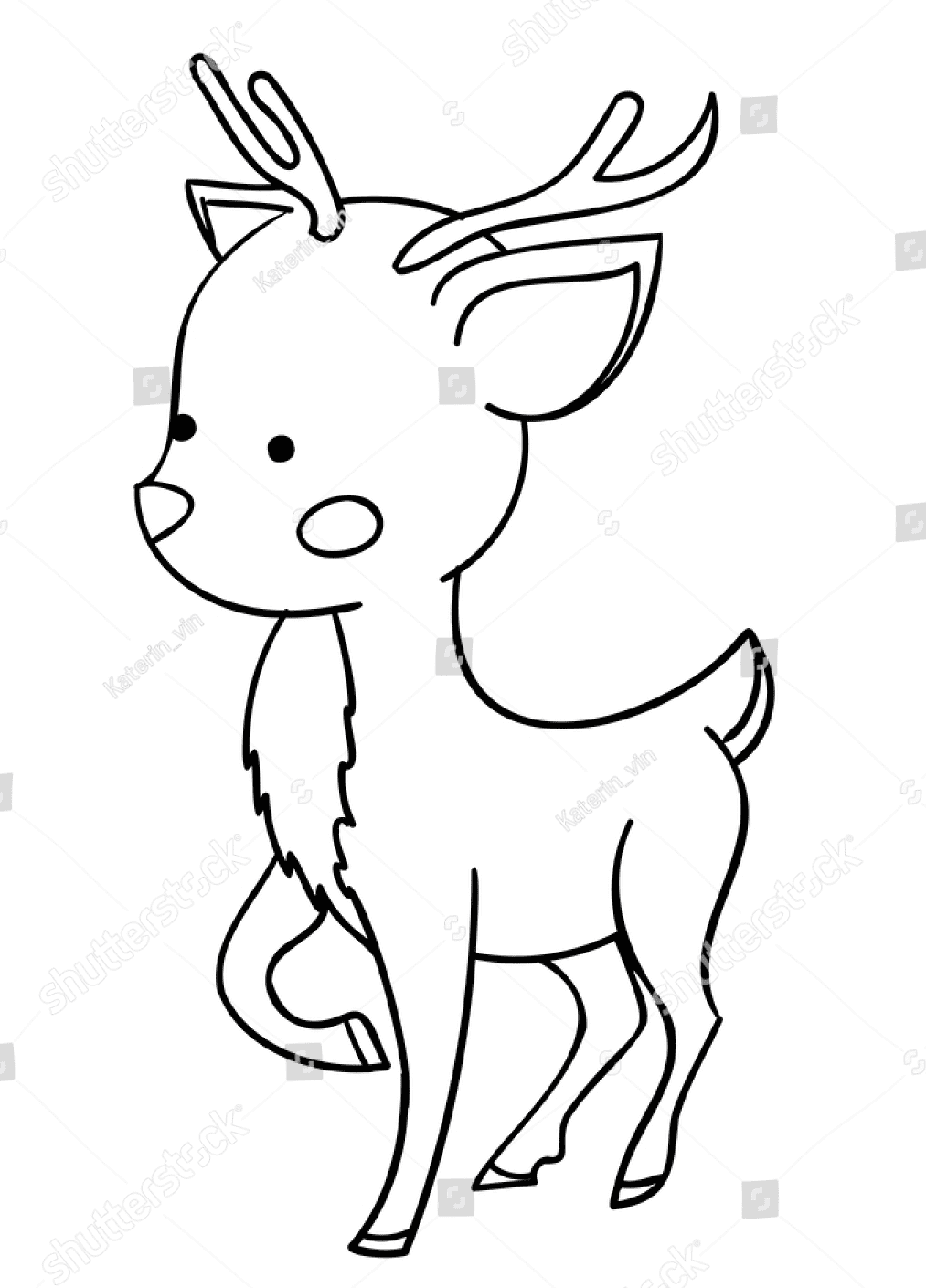 Lovely Little Deer Coloring Page