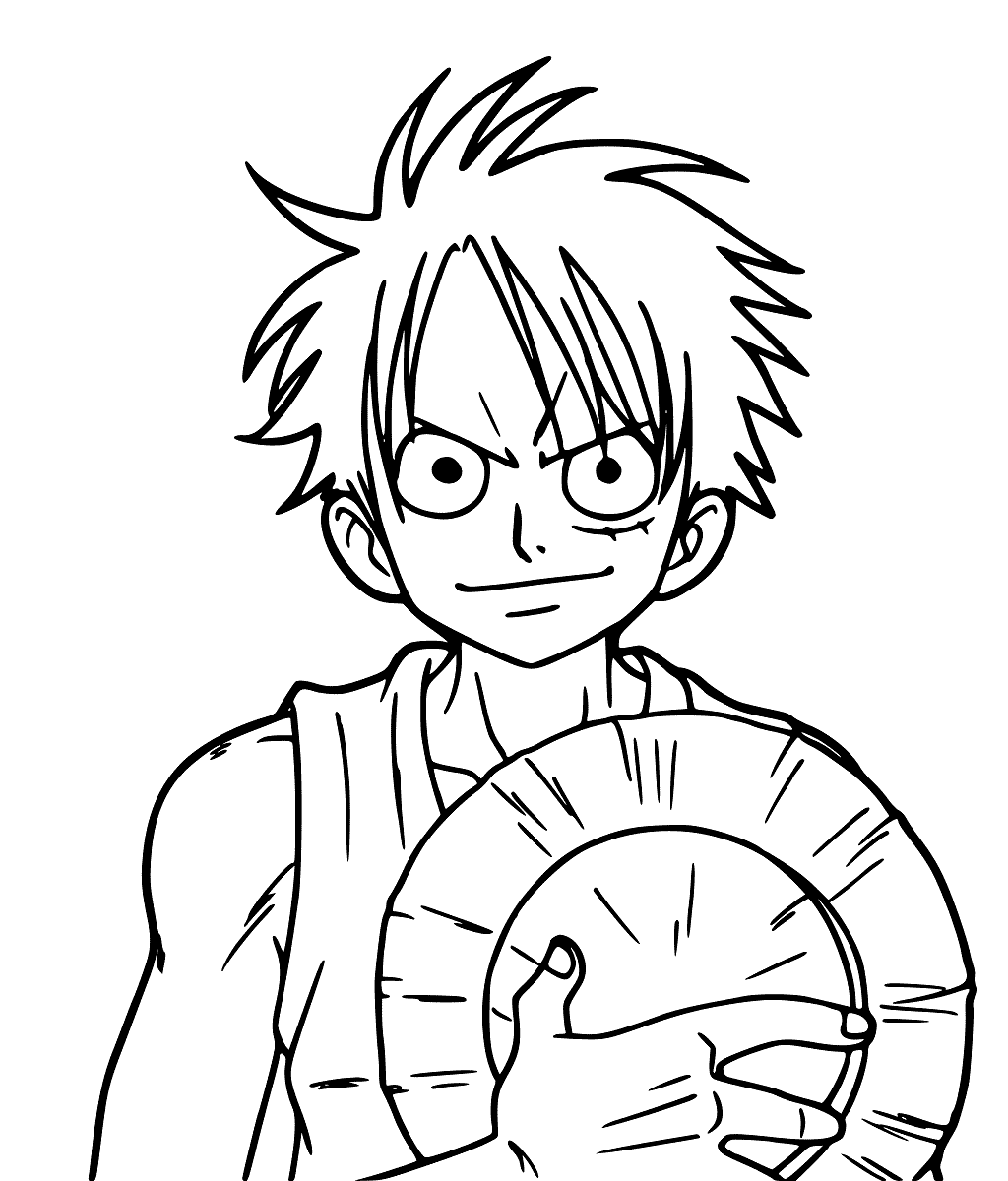Luffy Take Off His Hat Coloring Page