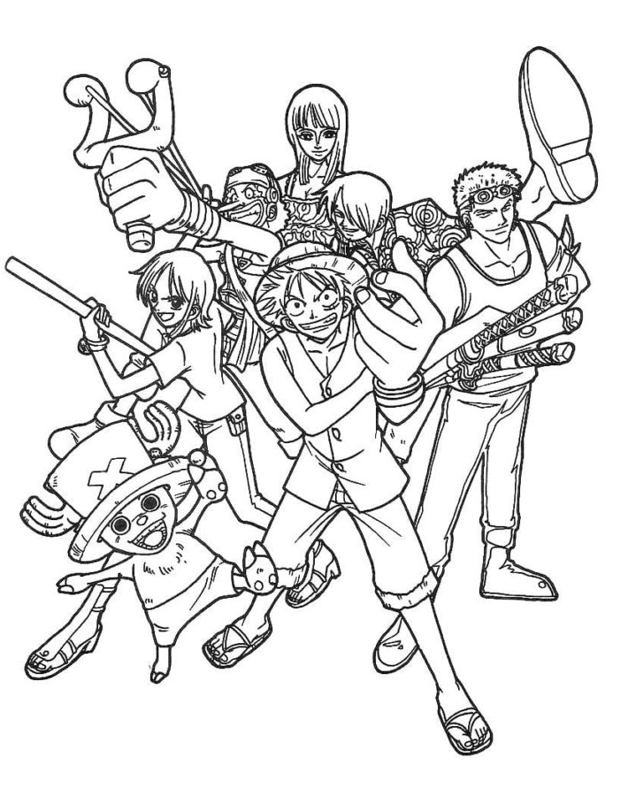 Luffy and his friends Coloring Pages