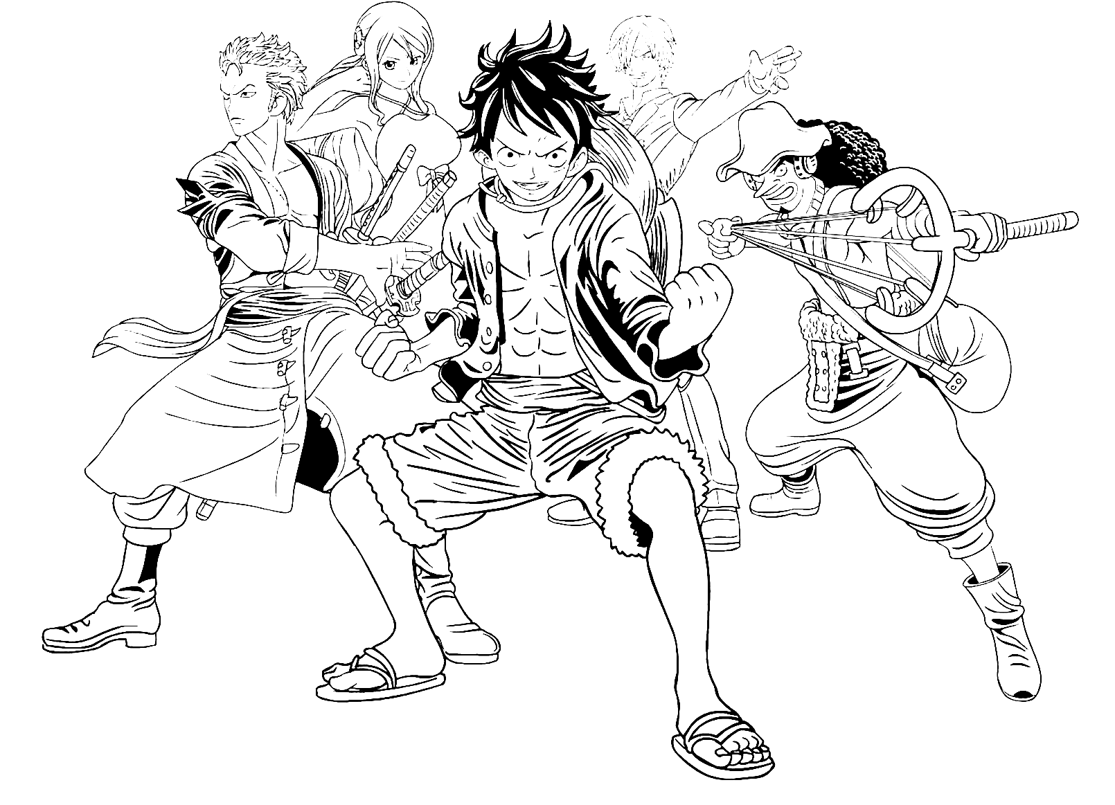 Luffy in One Piece 4 Coloring Page