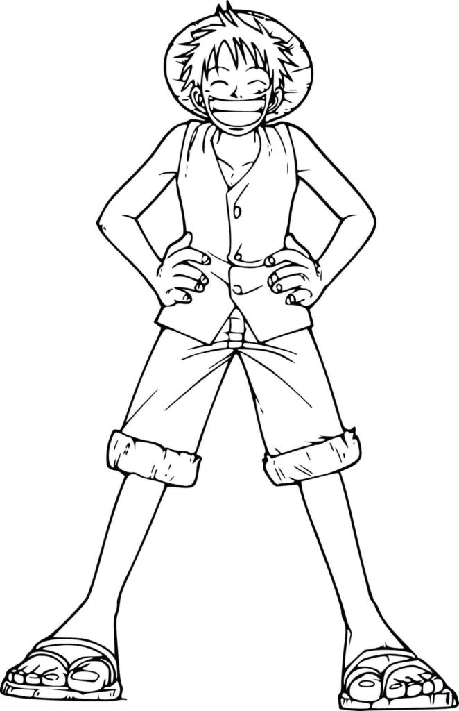 Luffy laughs Coloring Page