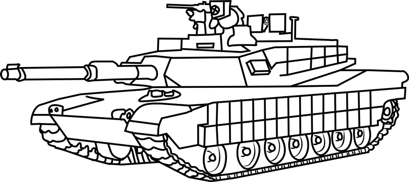 Kleurplaat legertank Abrams