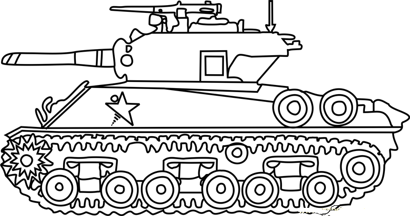 Sherman Army Tank Kleurplaat