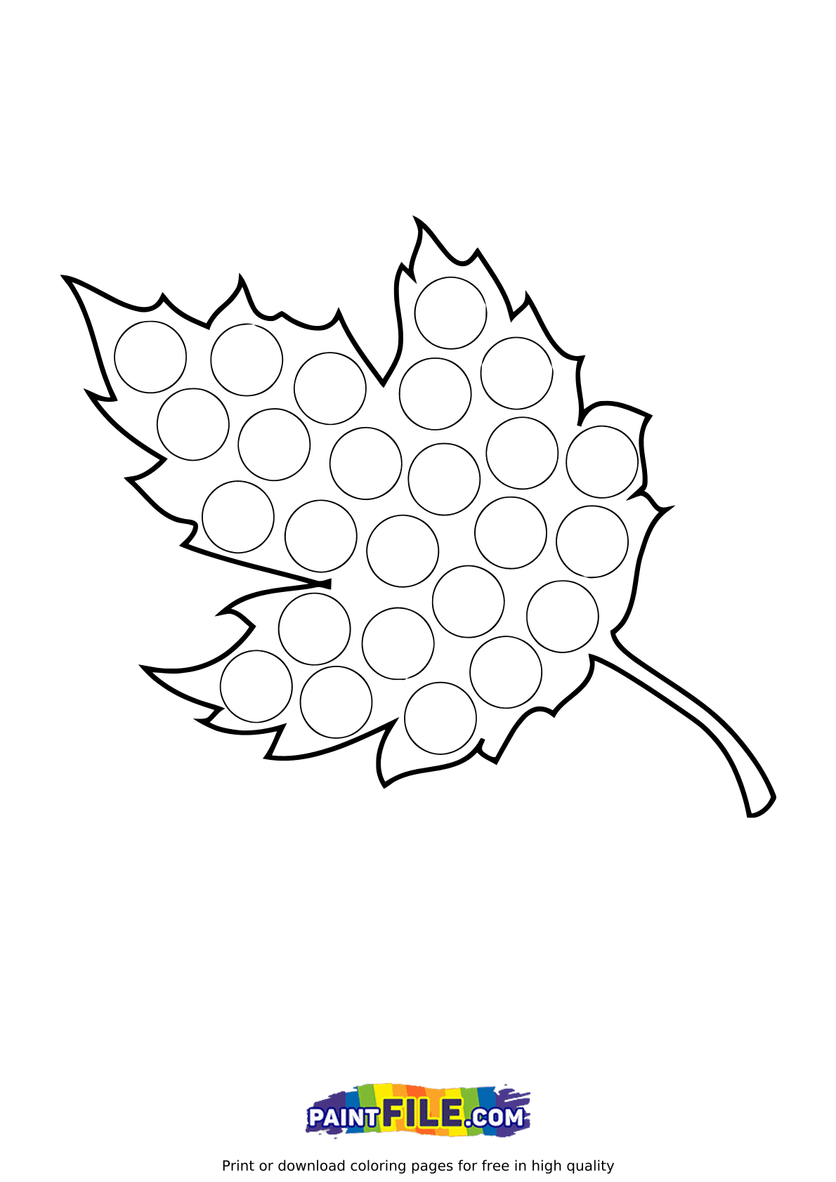 Maple Leaf Pop It Coloring Page