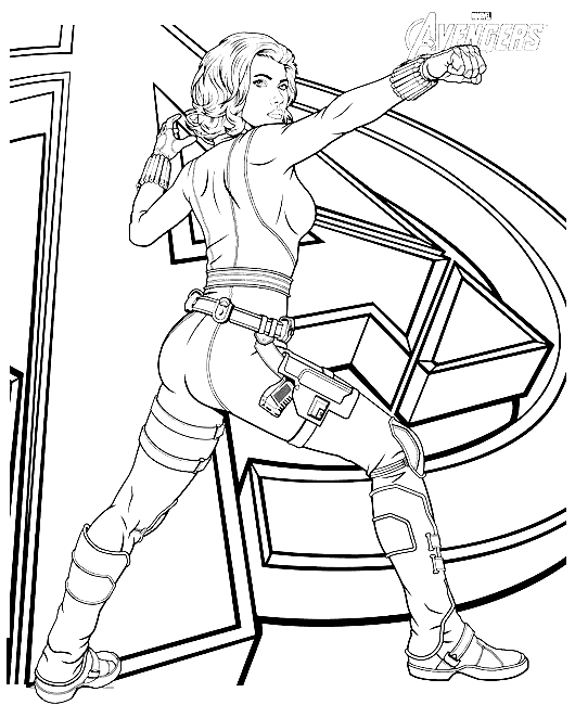 Marvel Avengers Black Widow Coloring Pages