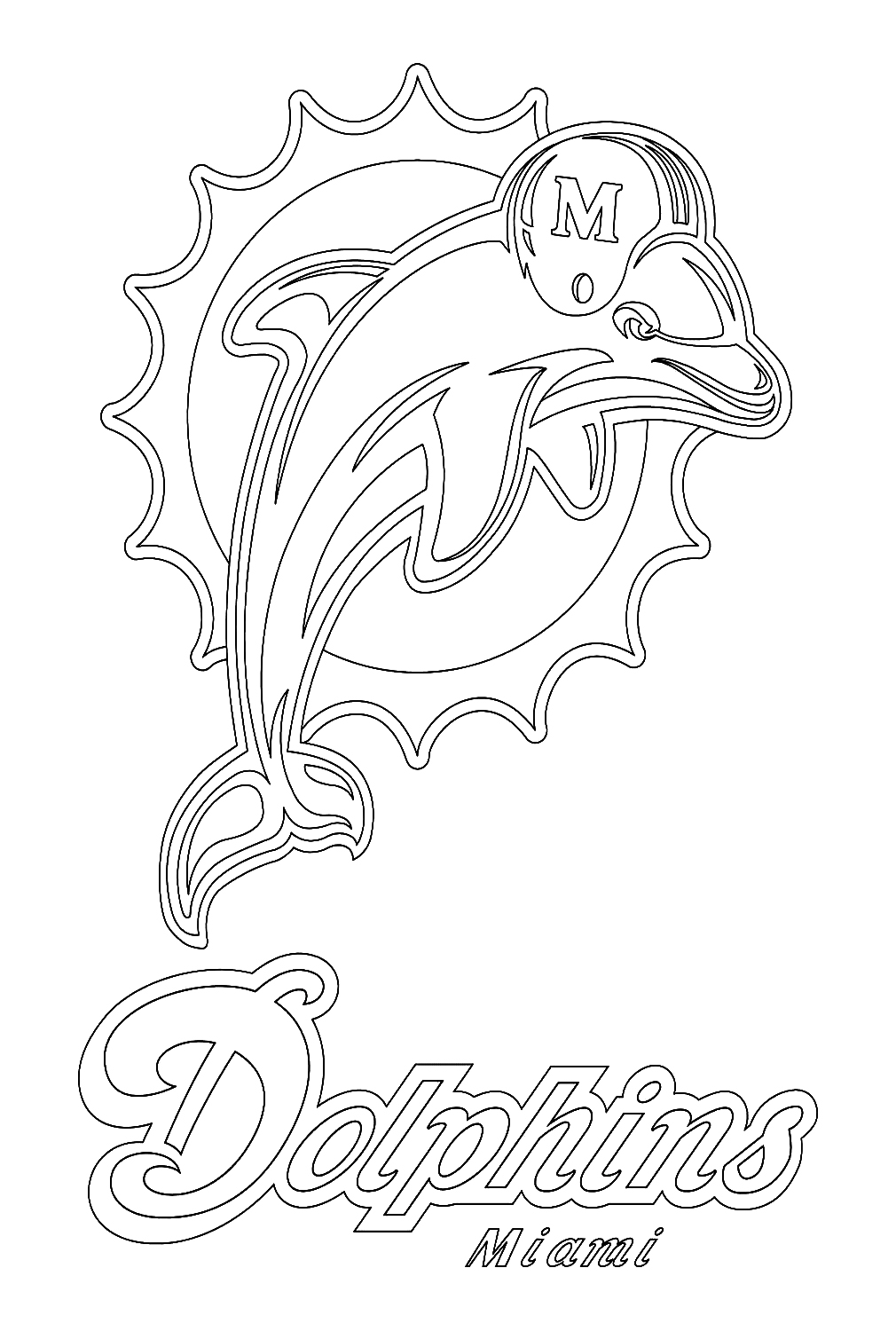 Miami Dolphins Logo Coloring Page