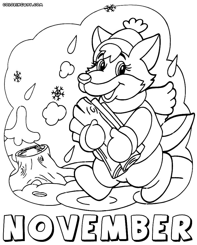 Month November Coloring Page