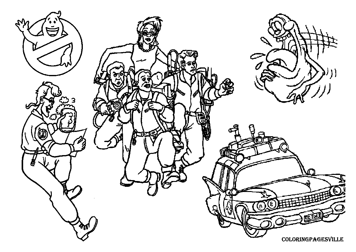 Multi Ghostbusters Coloring Page