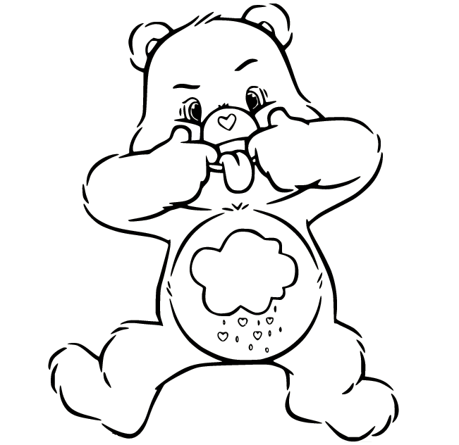 Naughty Grumpy Bear Coloring Pages