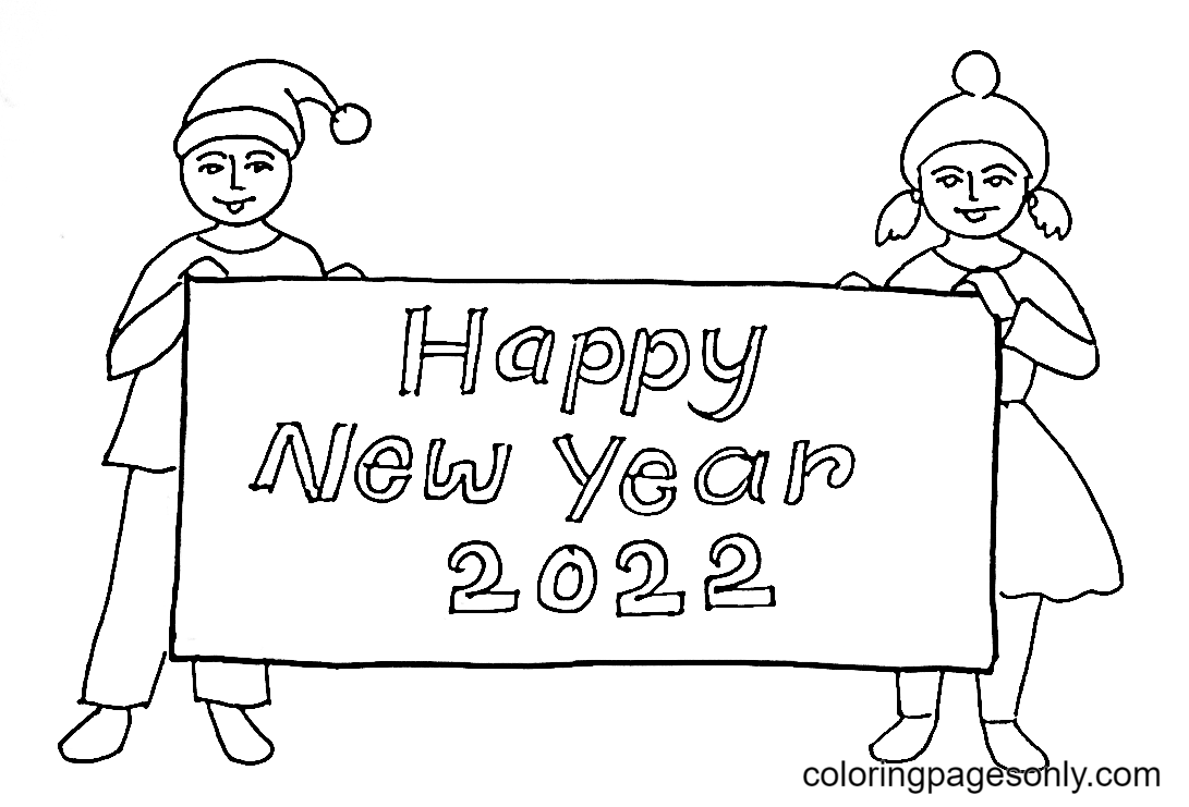 New Year 2022 Coloring Pages