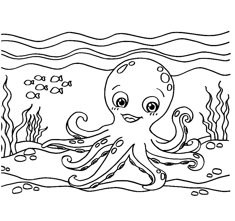 Octopus Afbeelding Kleurplaat