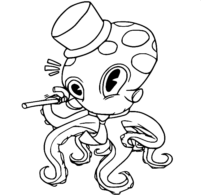 Octopus Tovenaar Kleurplaat