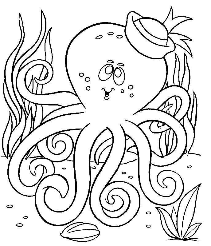 Poulpe avec chapeau de marin de Octopus