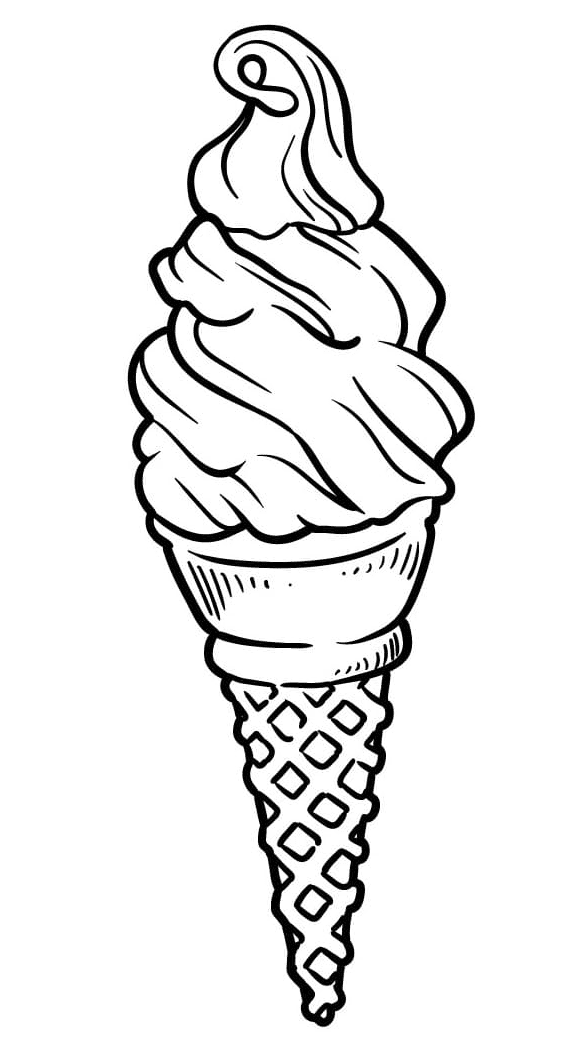 One Ice Cream Coloring Page