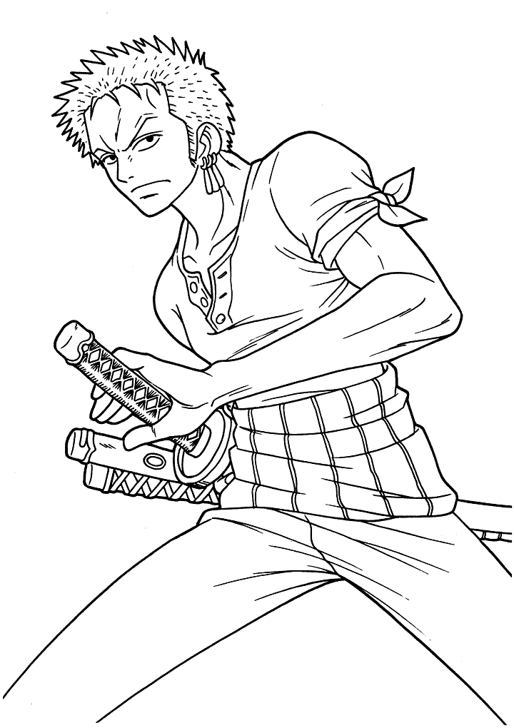 One Piece Zoro Coloring Page