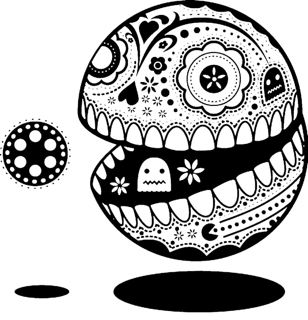 Pac Man Antistress Coloring Pages