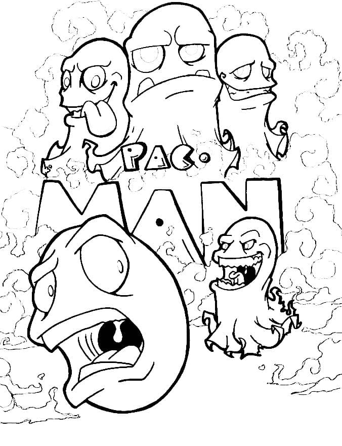 Раскраска Персонажи Pac Man