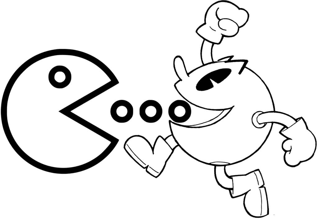 Pac Man Free Coloring Page