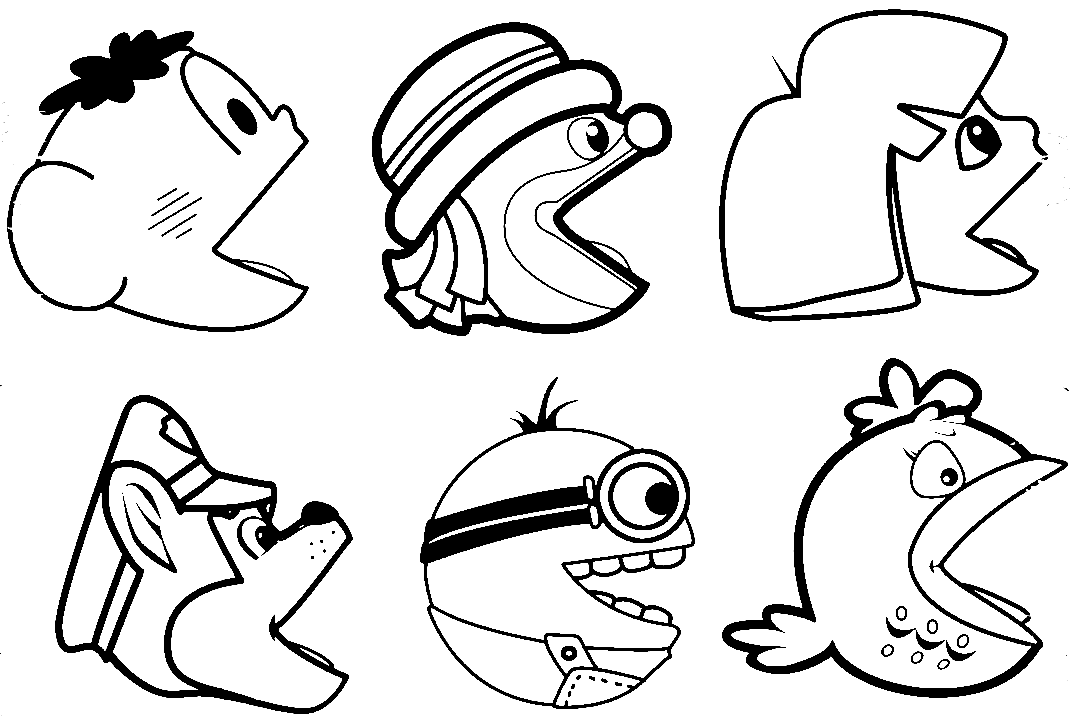 Desenhos de Jogo Pacman 1 para Colorir e Imprimir 