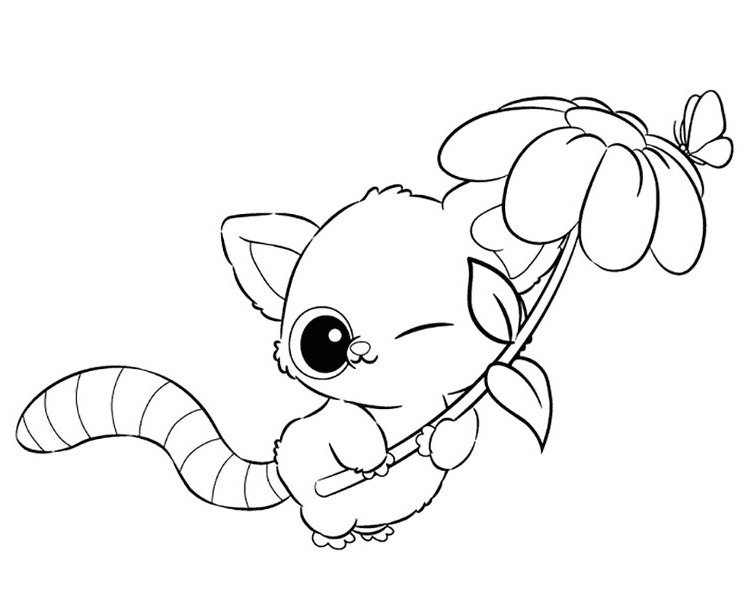 Pammee with Flower Coloring Pages