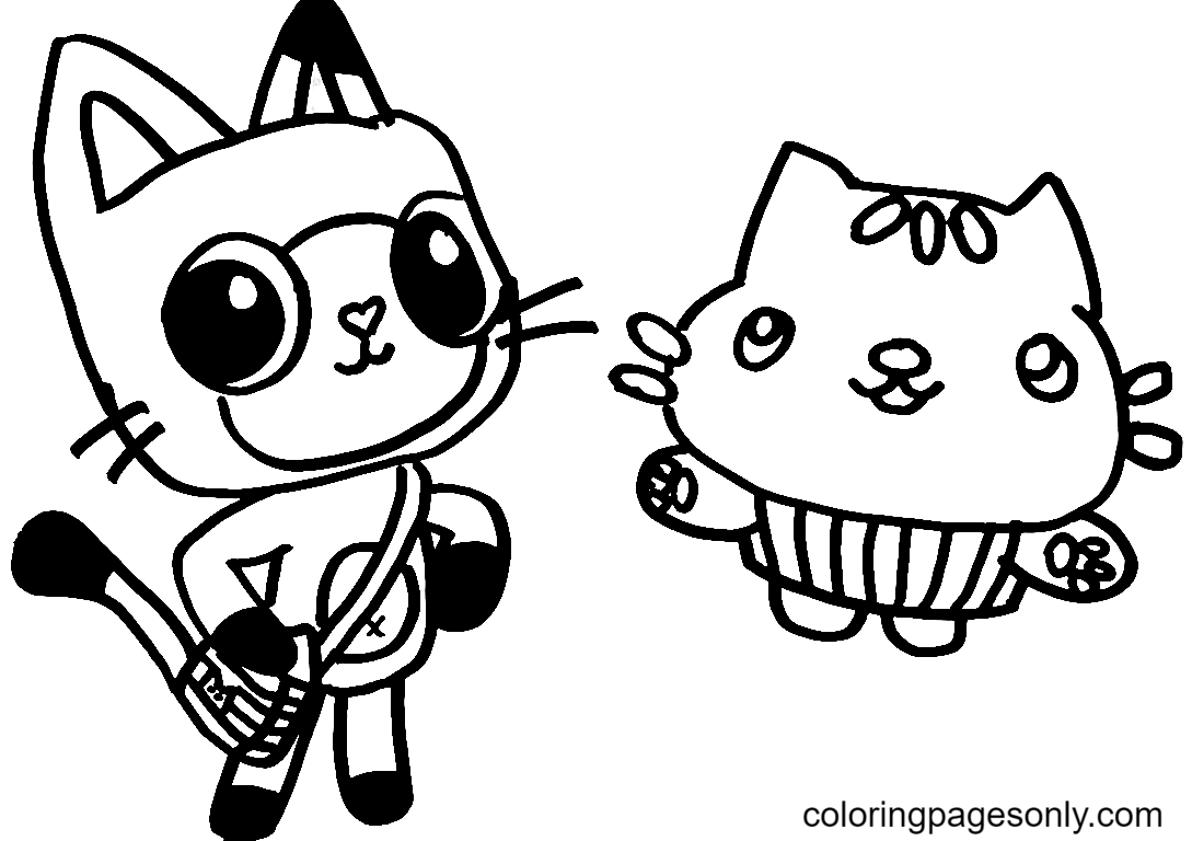 Pandy Paws and Cakey Coloring Page
