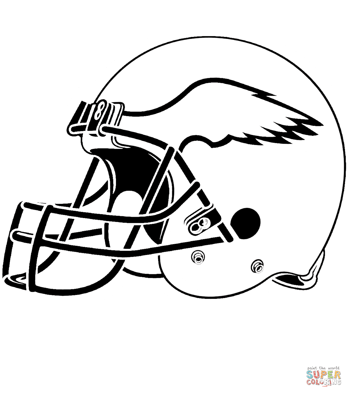 Dibujo de Casco de los Eagles de Filadelfia para colorear