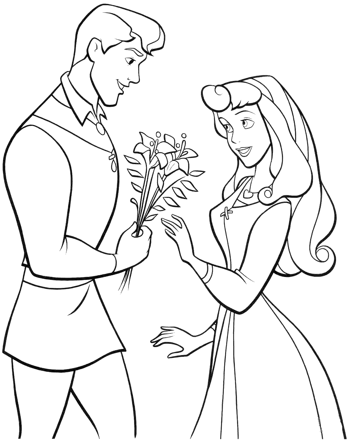Phillip and Aurora Coloring Page