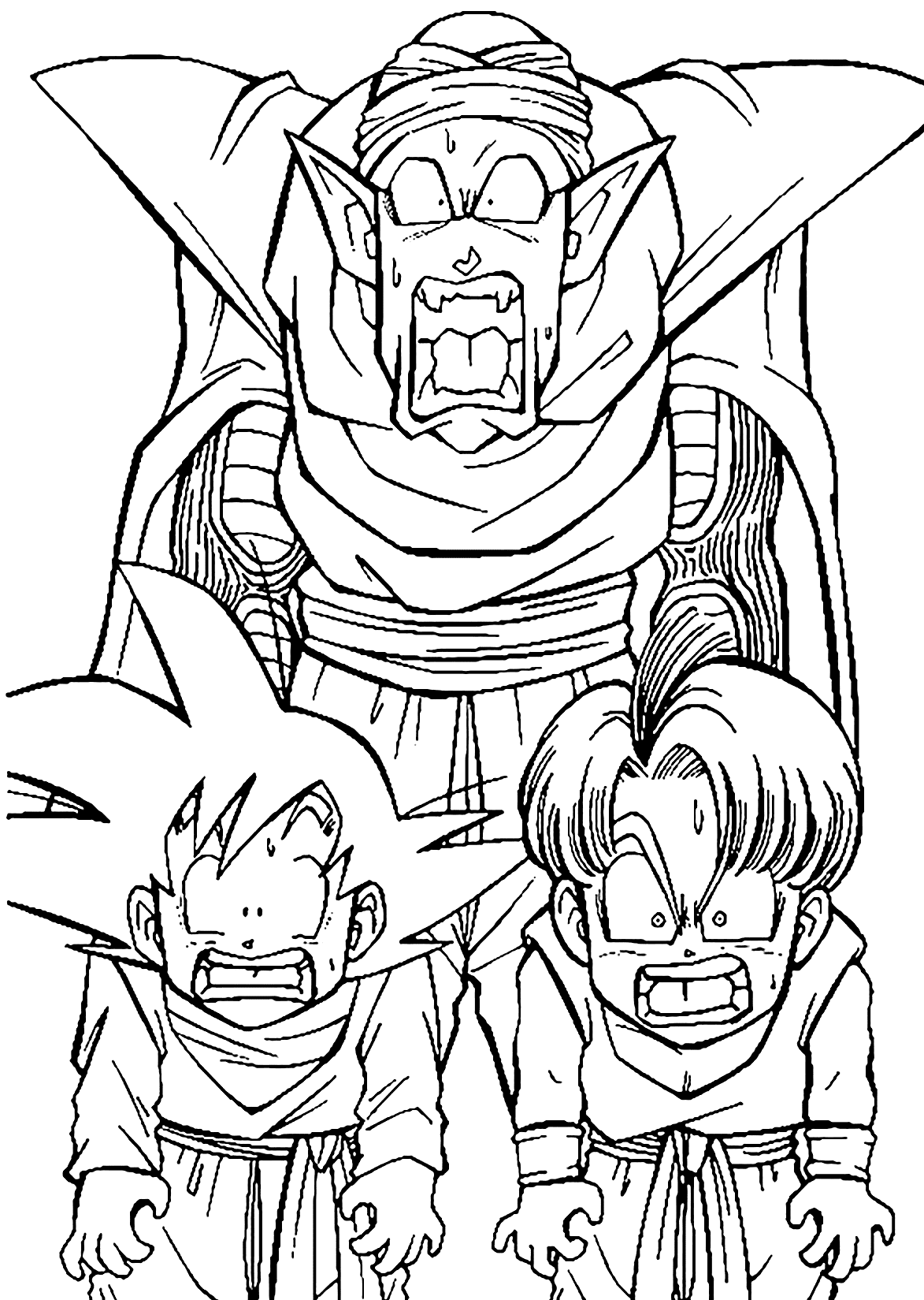 Piccolo, Songoten y Trunks de Dragon Ball Z